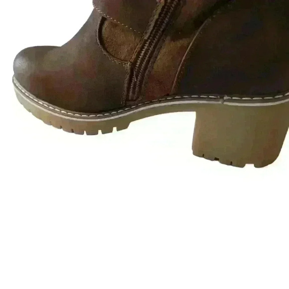 Katliu Women's Warm Chunky mid Heel Winter Ankle Boots Size 7 - Picture 7 of 9